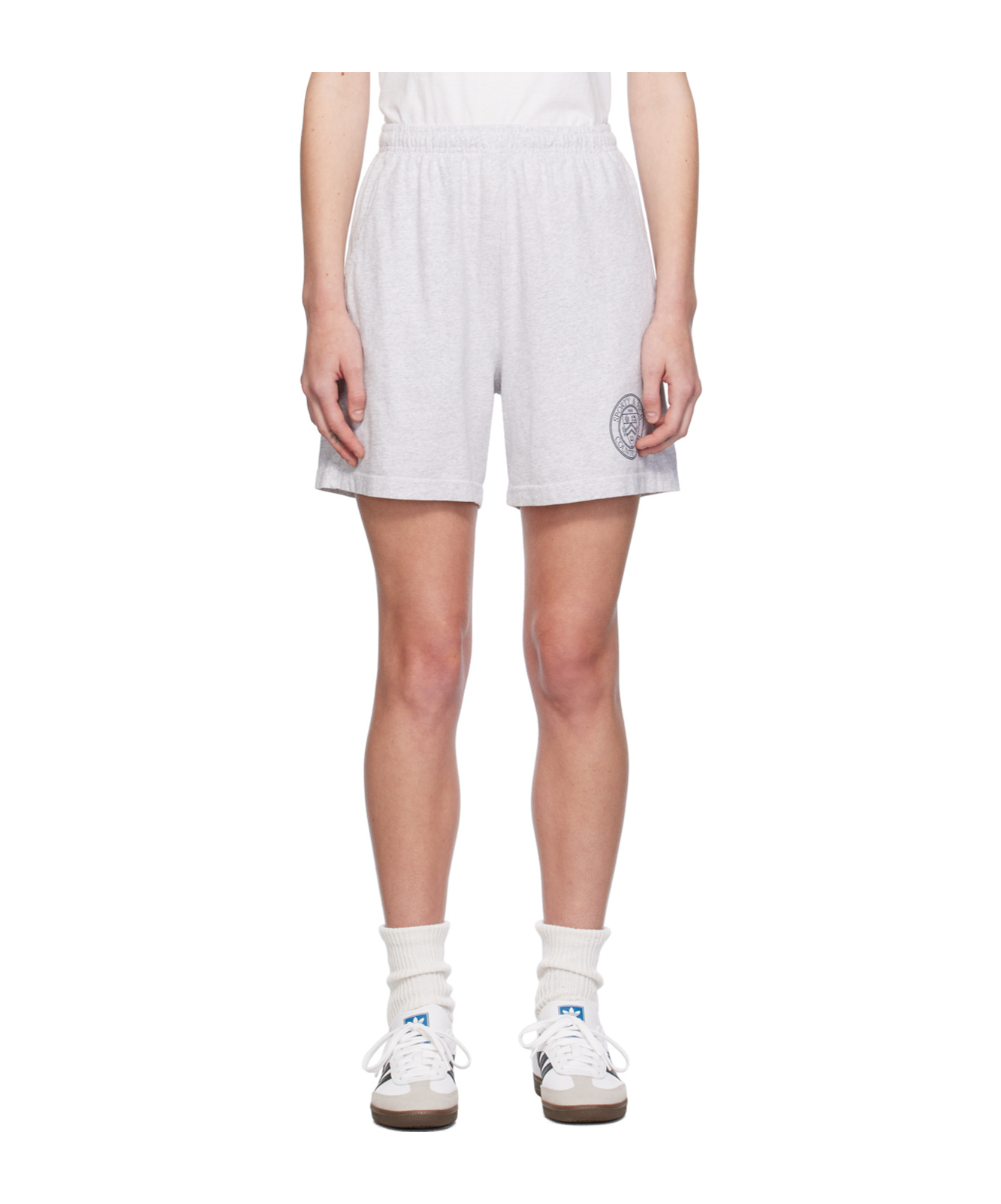 Sporty And Rich Comfortable Shorts With Side Pockets And Slits In White