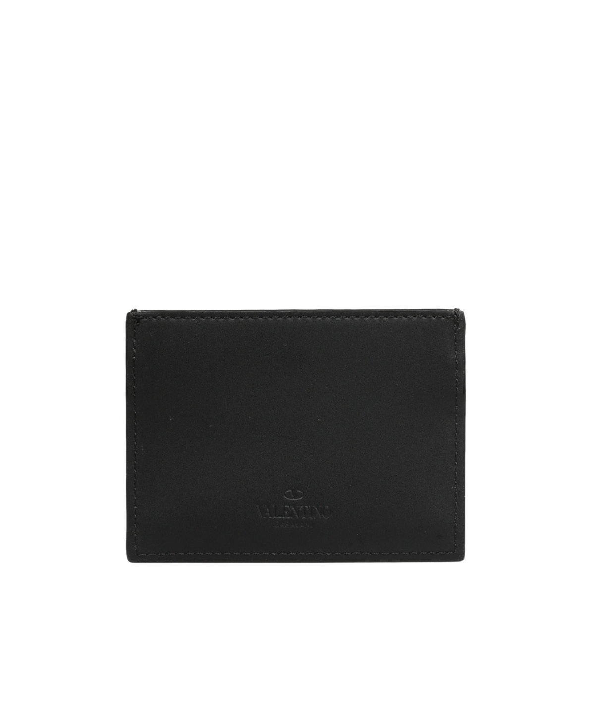 Valentino Vltn Logo-print Cardholder In Black