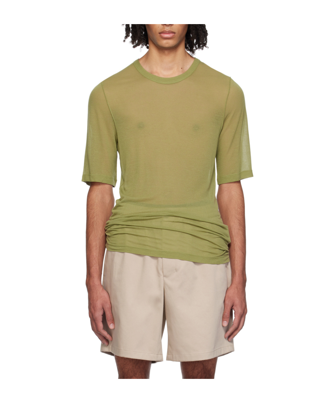 Ami Alexandre Mattiussi T-shirt With Round Neck And Short Sleeves In Green