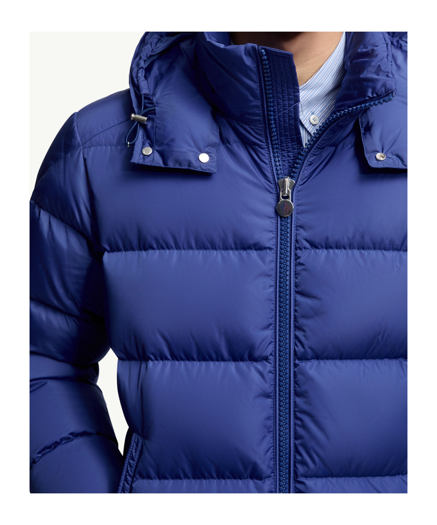 Moncler Maya Nylon Down Jacket In Blue