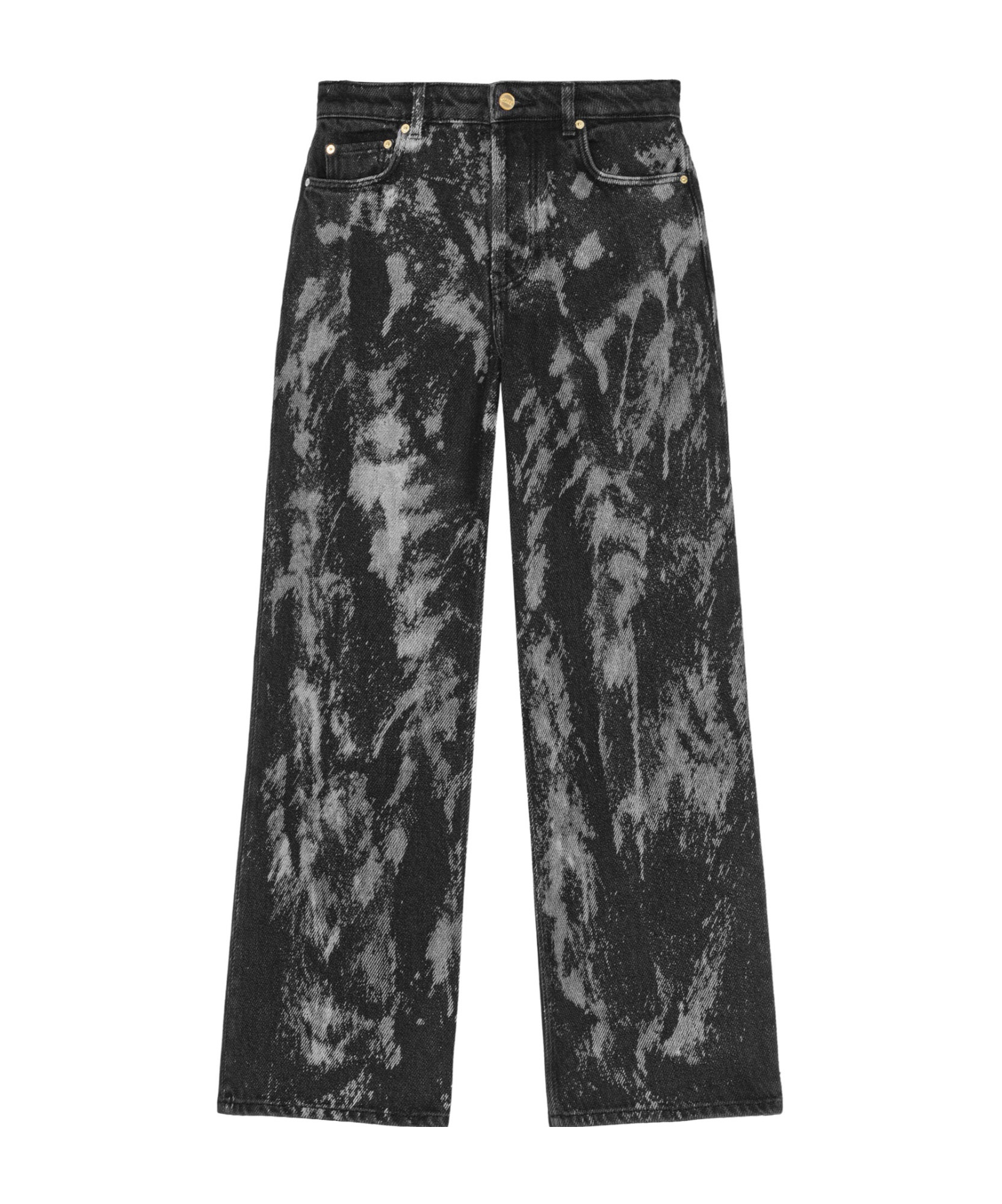 Ganni Belt-loop Jeans In Black