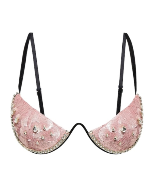 Area Embellished Bra Top In Pink