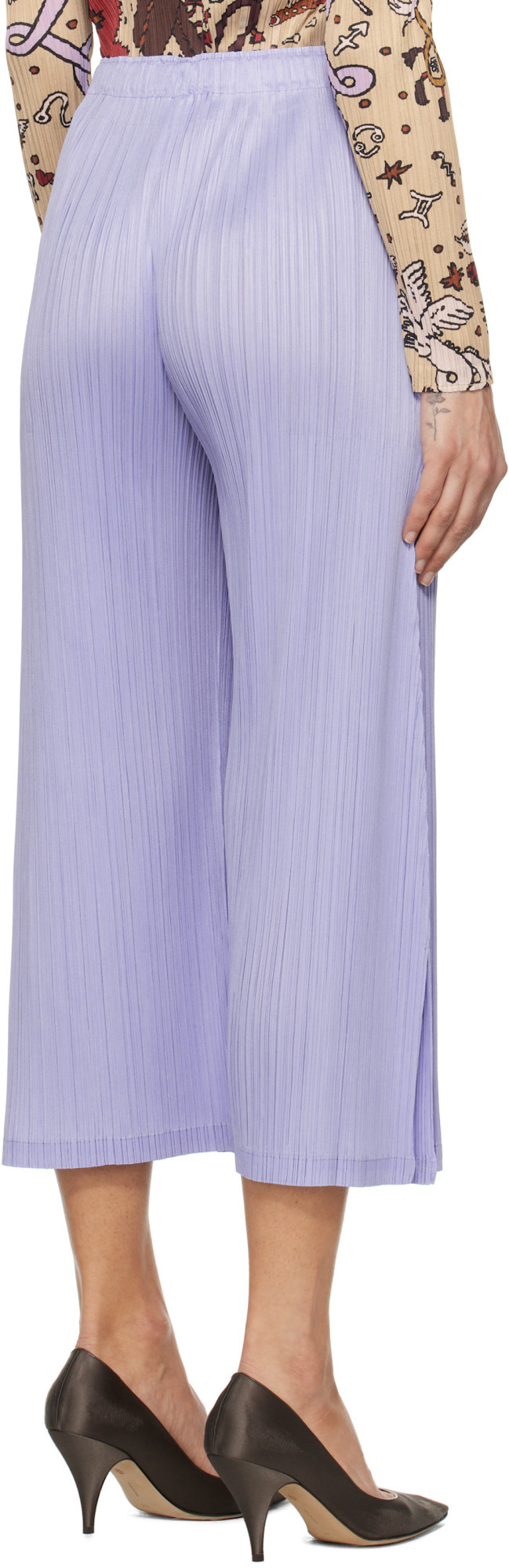 Shop Issey Miyake Pleated Trousers In Gray