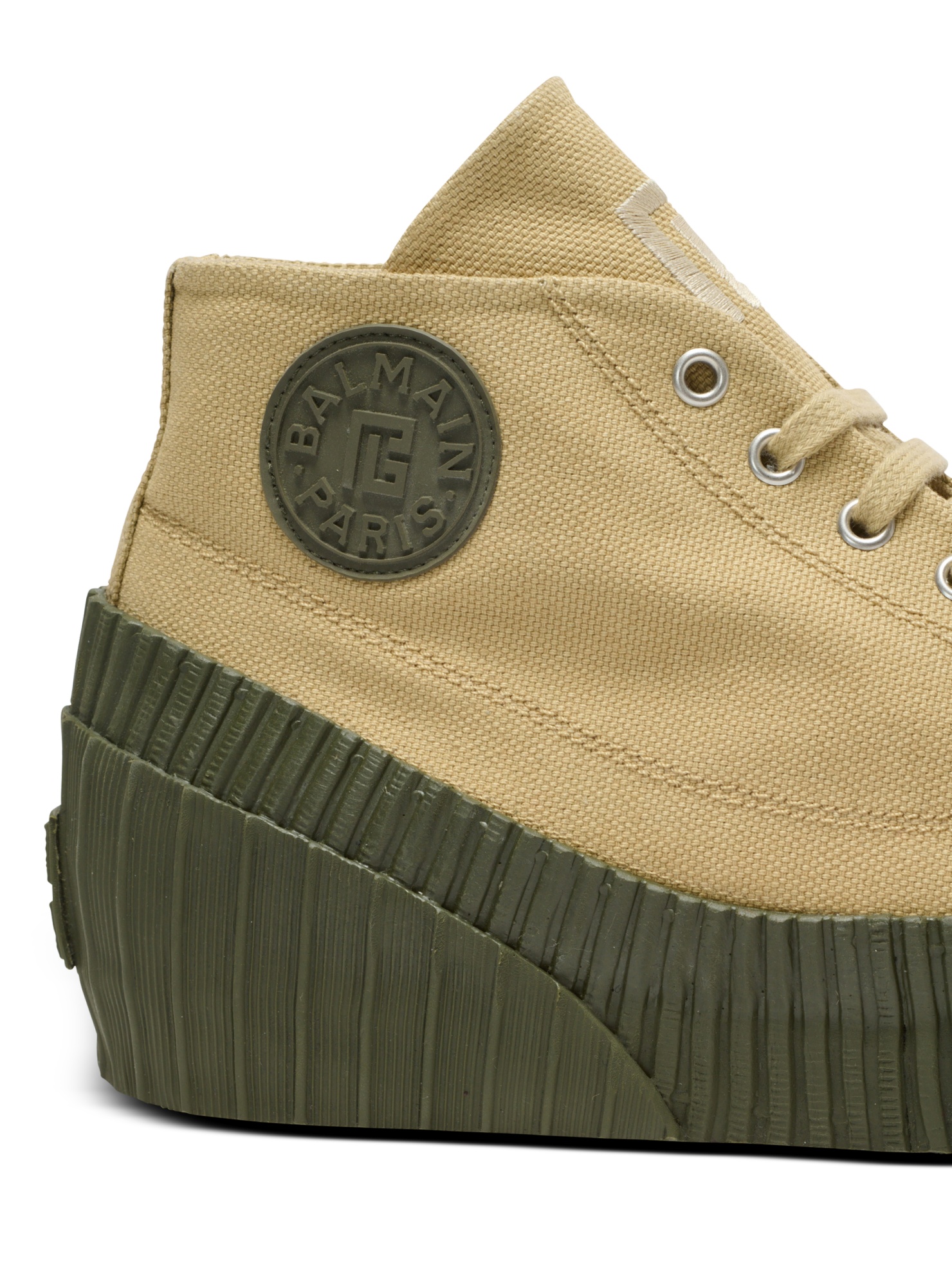 Balmain Riff Low Canvas Sneakers In Neutral