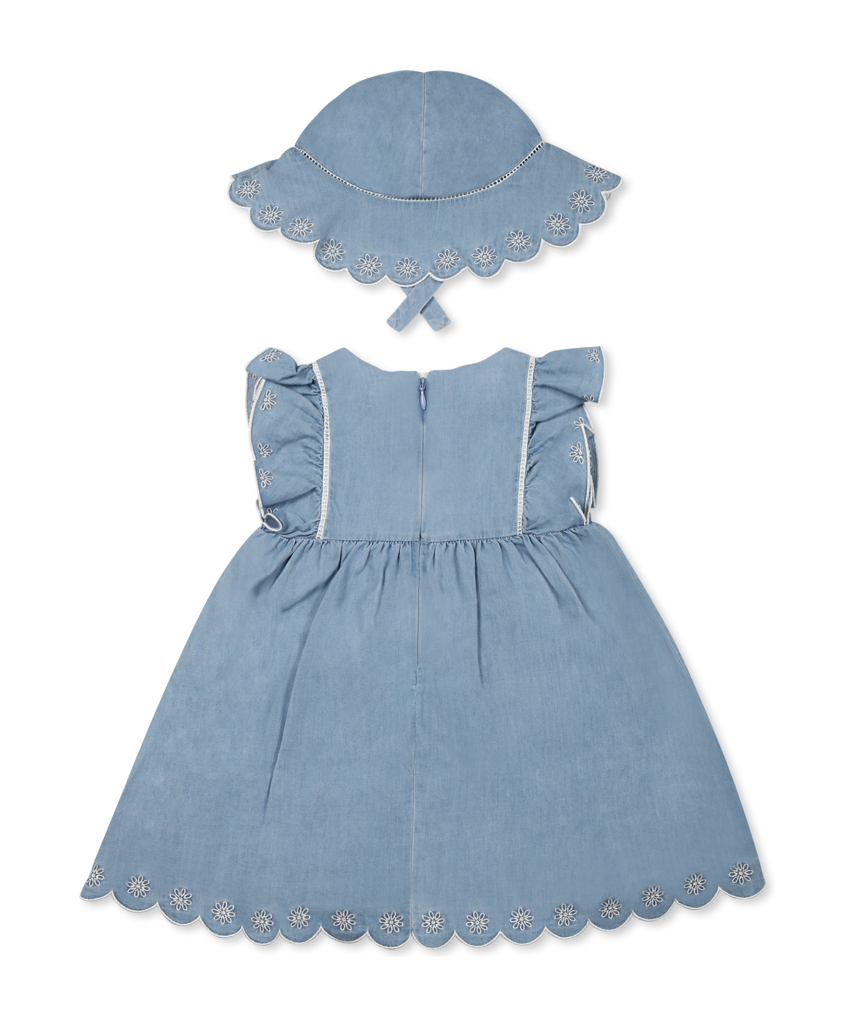 Chloé Sleeveless Dress And Hat Set In Blue