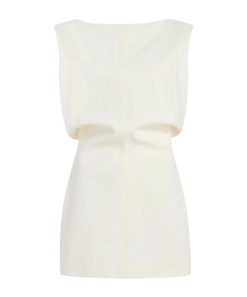 Khaite Toma Bonded Crepe Minidress In White