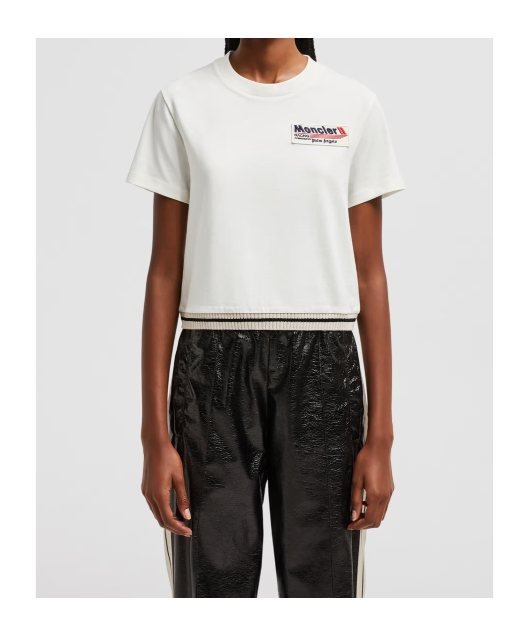Moncler X Palm Angels Cotton Short-sleeved T-shirt In White
