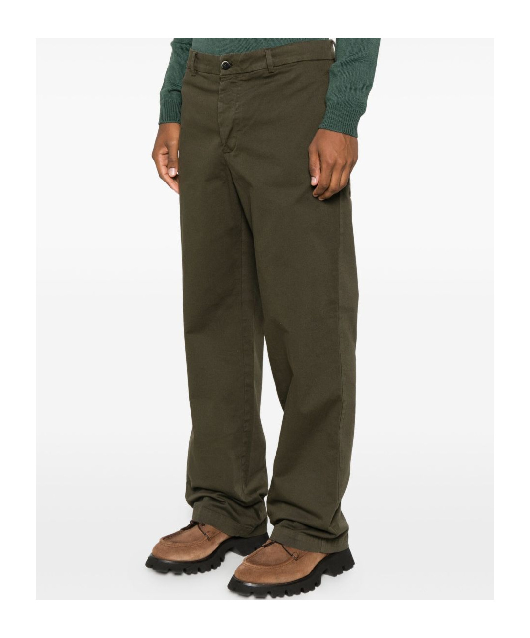 Barena Venezia Button And Zipper Casual Pants In Green