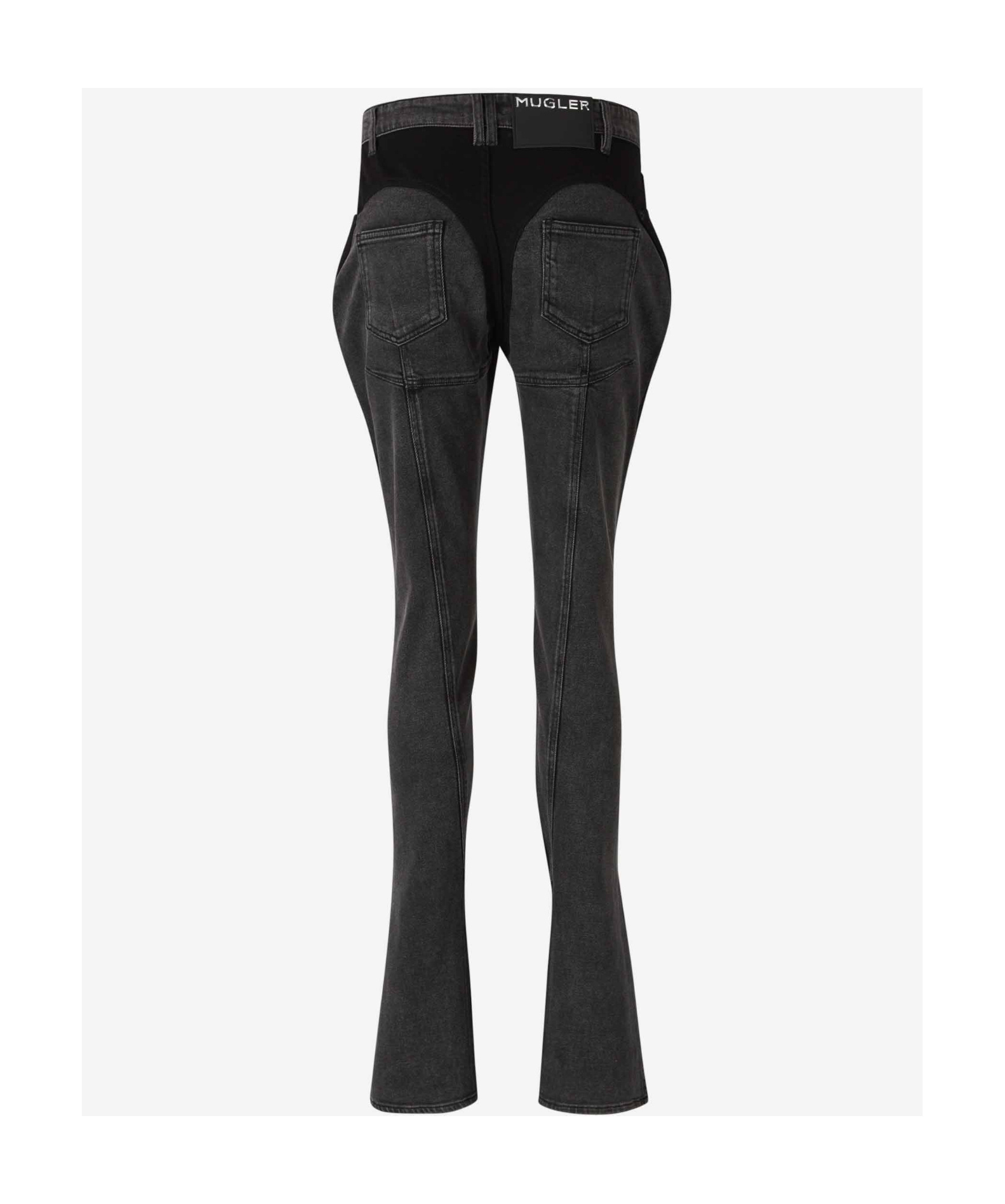 Mugler Bi-color Skinny Jeans In Black