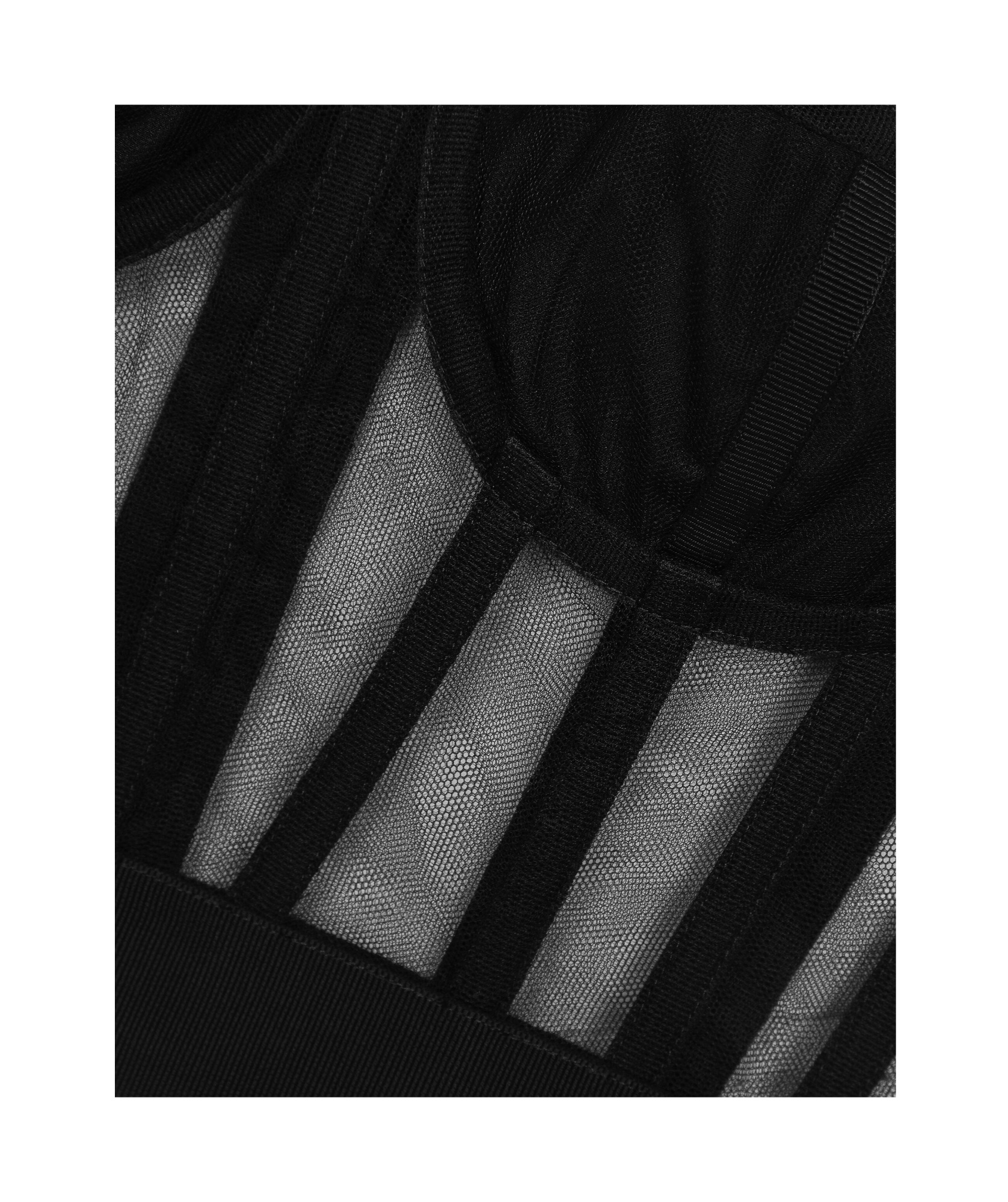 Dolce & Gabbana Tulle Bustier Top With Boning In Black
