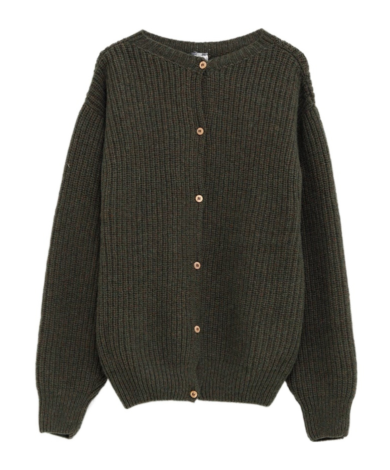 Baserange Fisherman's-knit Cardigan In Green