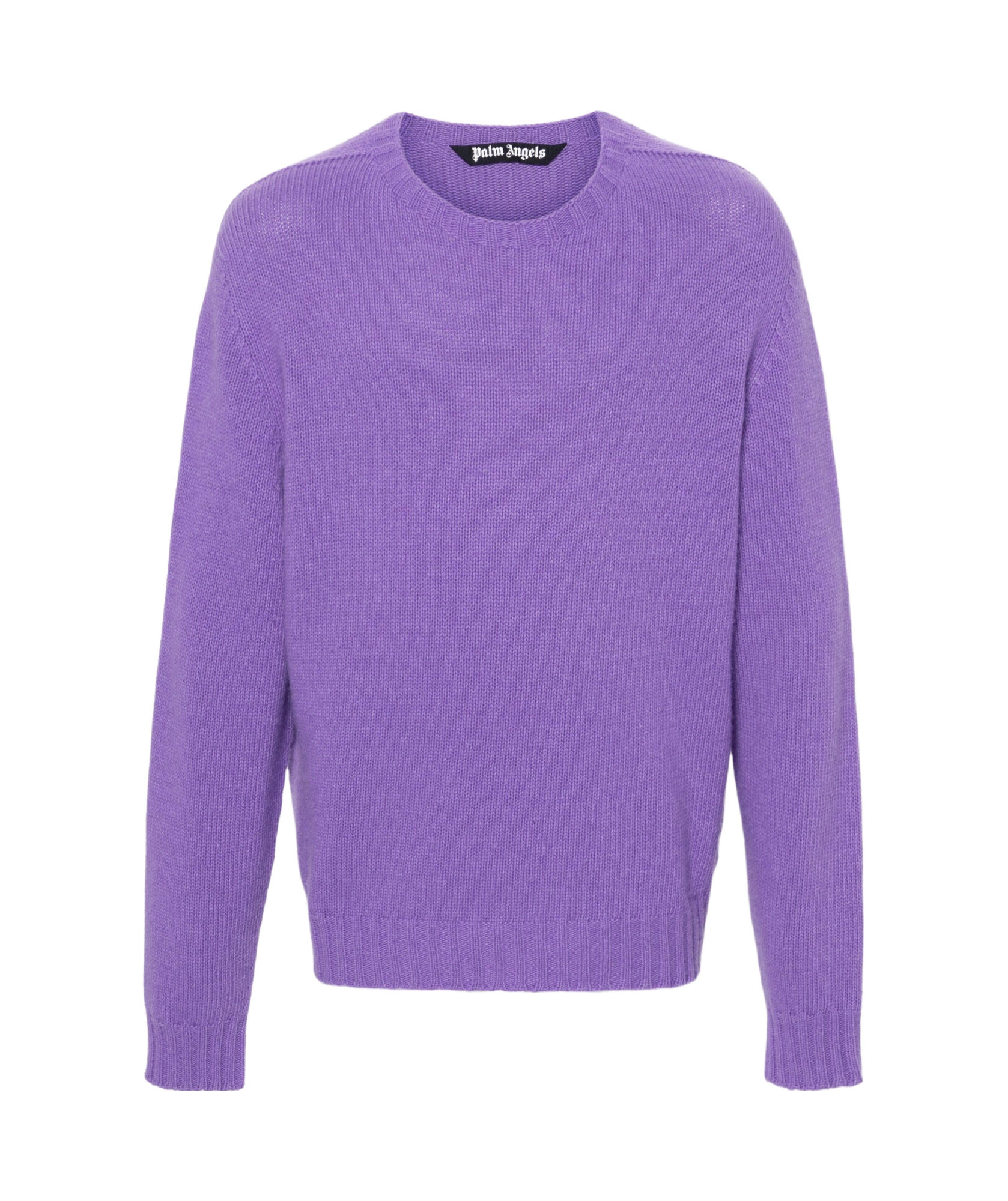 Palm Angels Curve Logo Crewneck Sweater In Purple