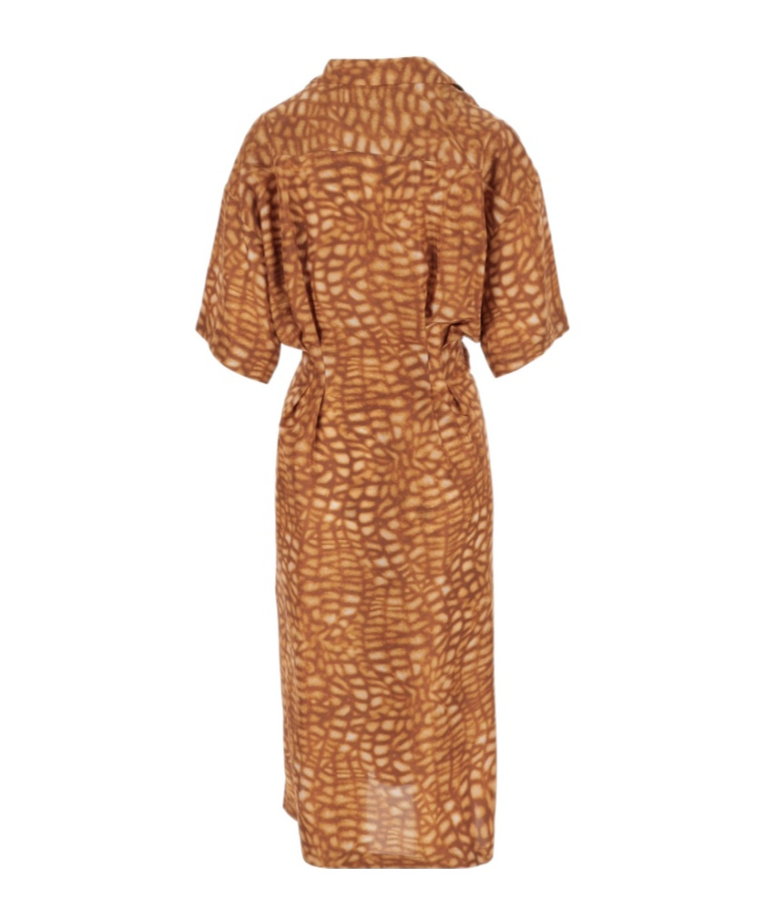 Dries Van Noten Strap-up Dress In Brown