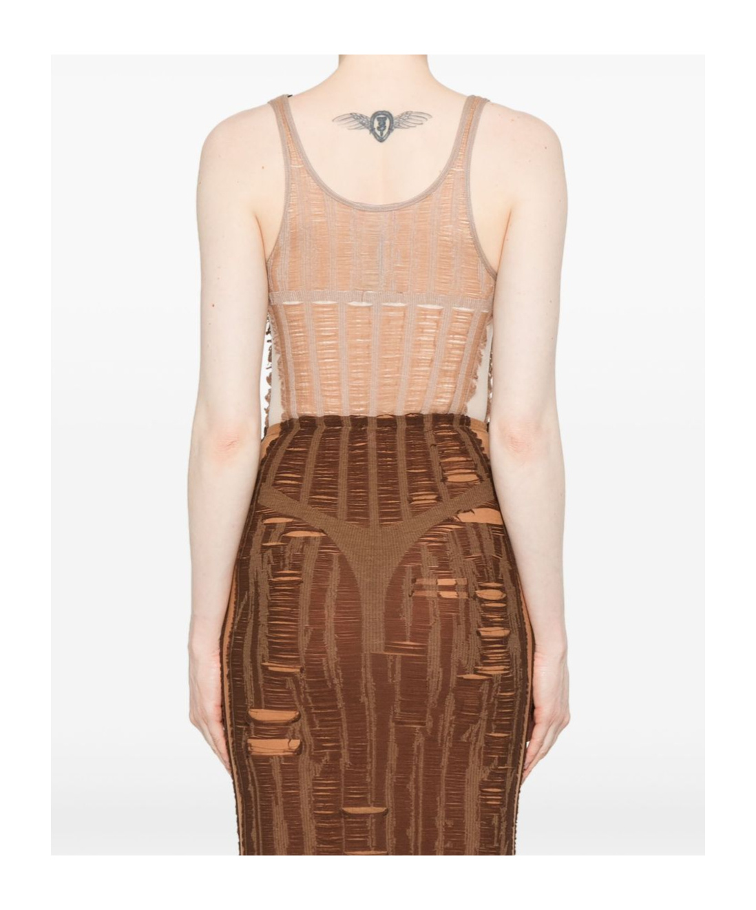 Shop Diesel M-calipso Bodysuit In Nude