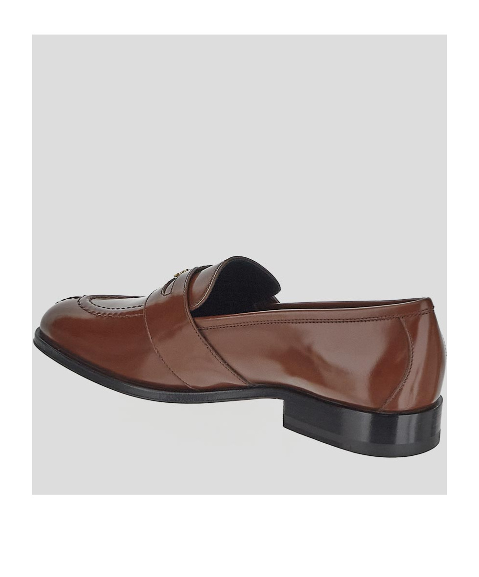 Celine Round Head Loafer Shoes In Brown