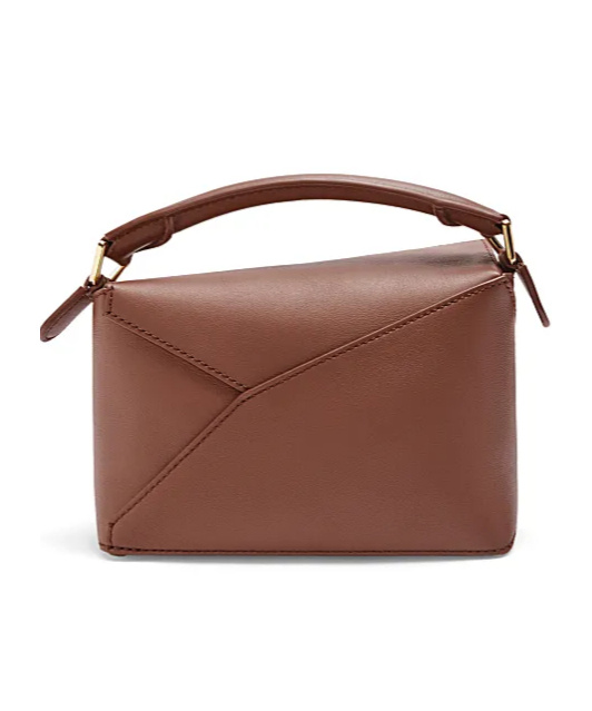 Loewe X Suna Fujita - Hamster Puzzle Edge Classic Calf Leather Mini Bag In Brown