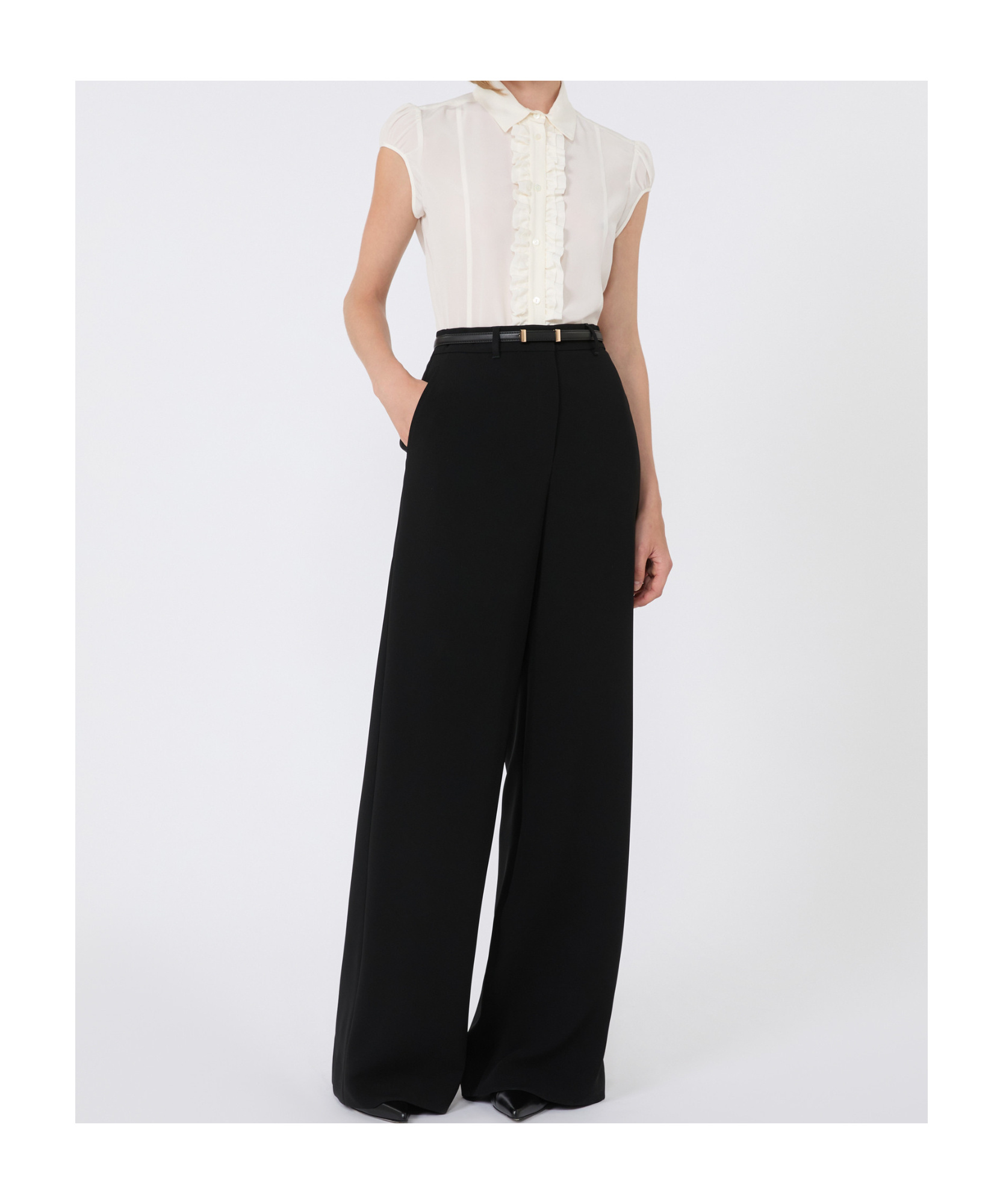 Max Mara Washed Silk Shirt In White
