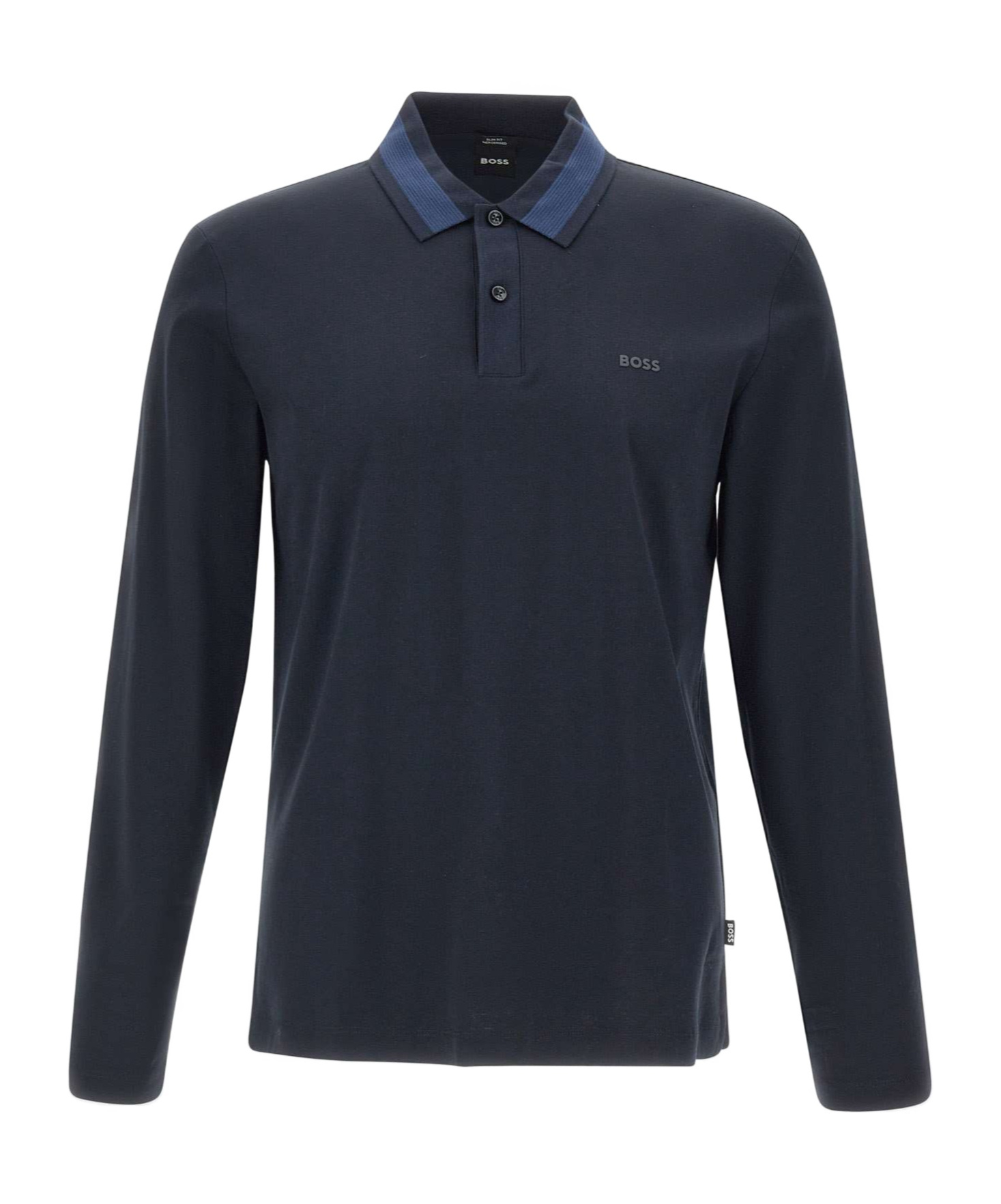 Hugo Boss Boss Long Sleeve Cotton Polo In Black