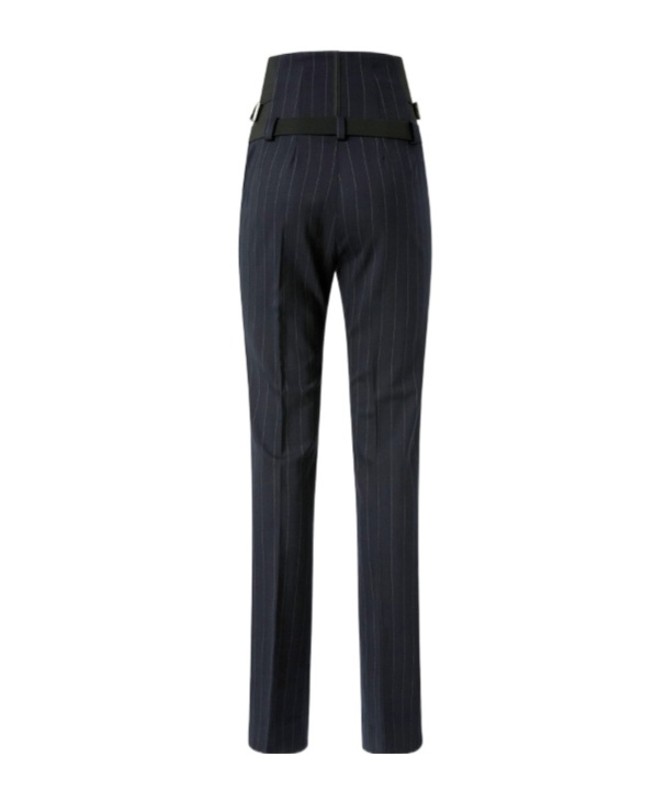 Pinko Pinstripe Poly Wool Bustier Trousers In Multi