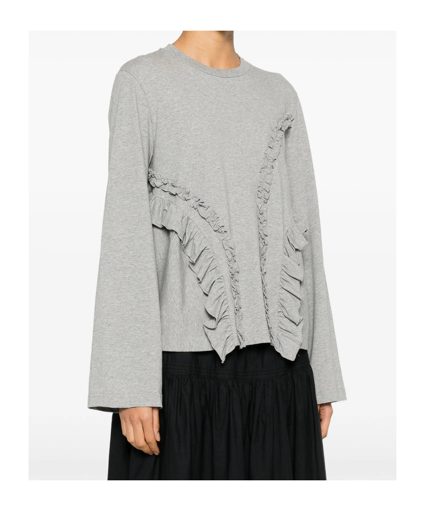 Cecilie Bahnsen Long-sleeved T-shirt In Gray