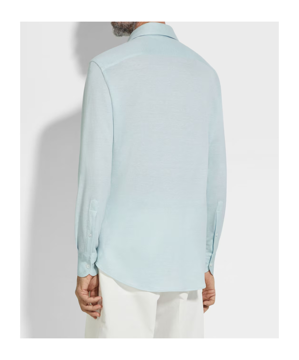 Zegna Silk And Linen Blend Shirt In Black