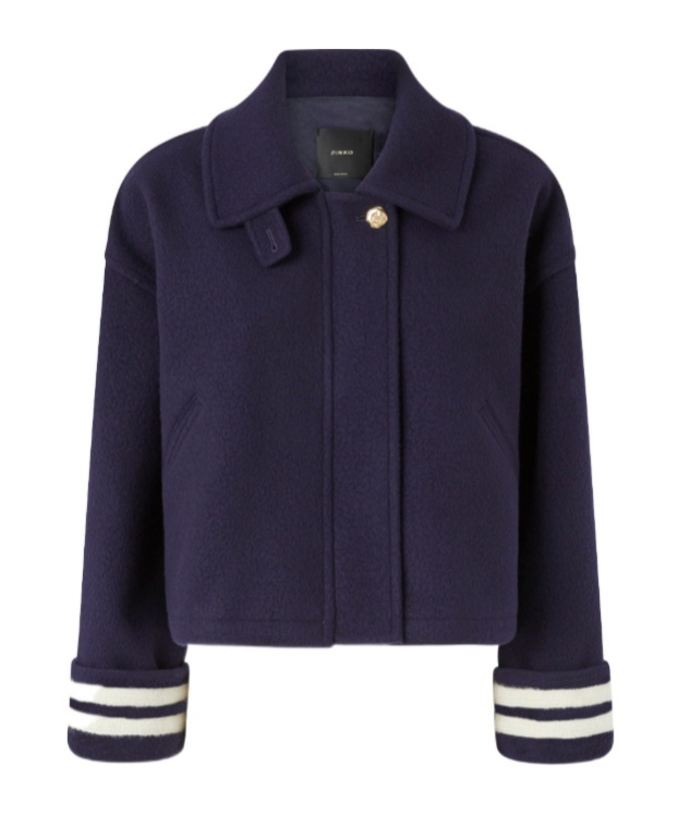 Pinko Long-sleeved Casual Jacket In Blue
