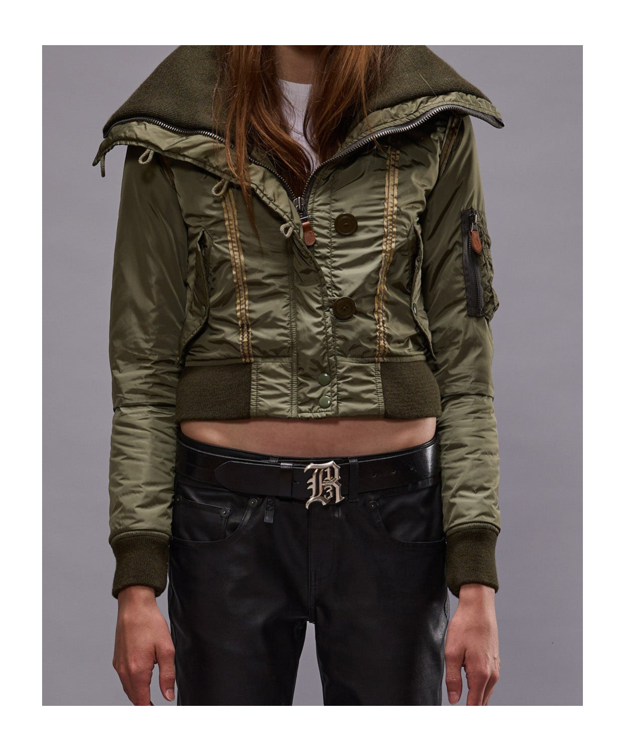 R13 Bomber Jacket In Gray