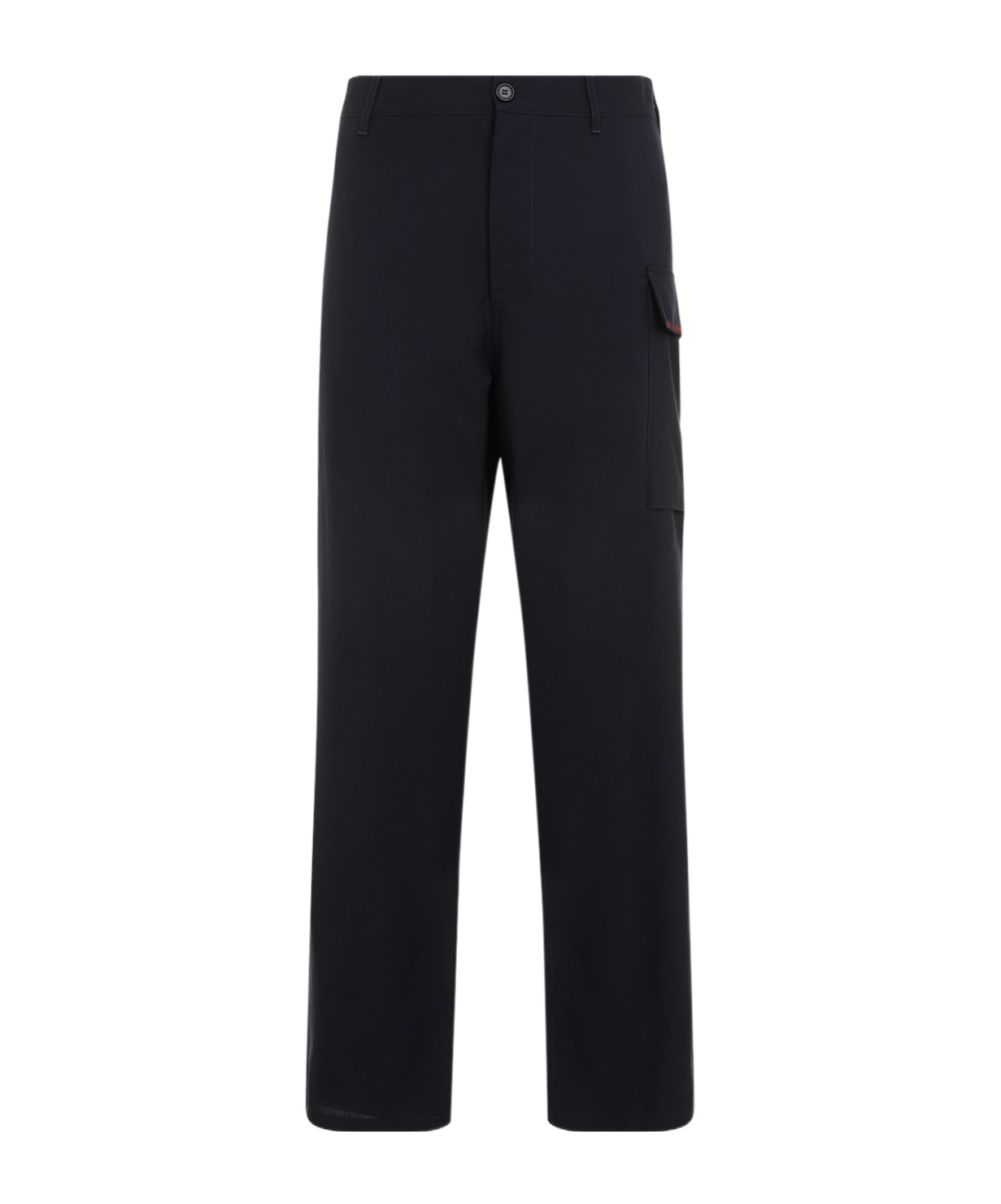 Marni Deep Blue Tropical Wool Trousers With Drawstring Waist In Ink