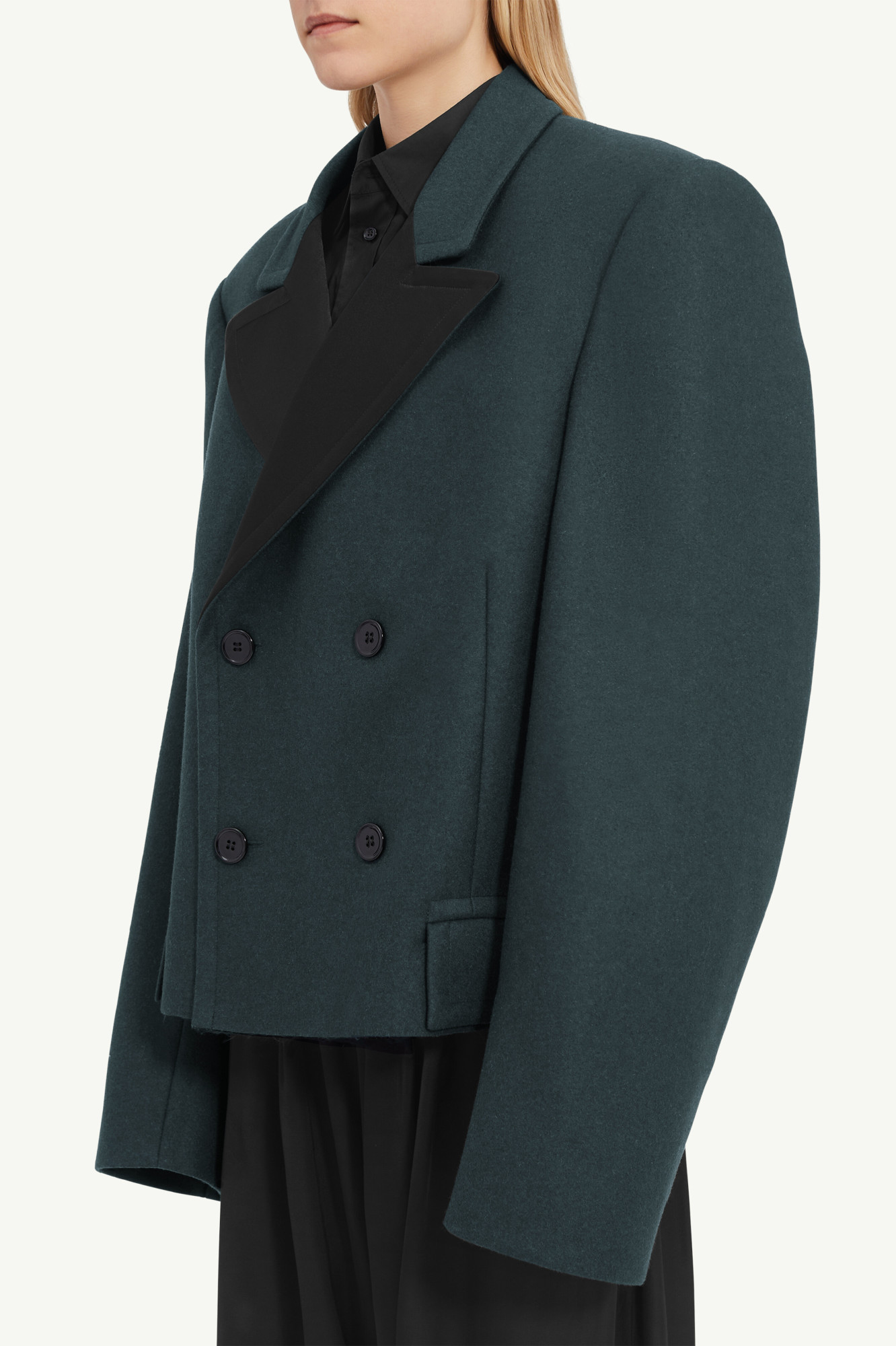 Mm6 Maison Margiela Double-breasted Over-sized Blazer In Green
