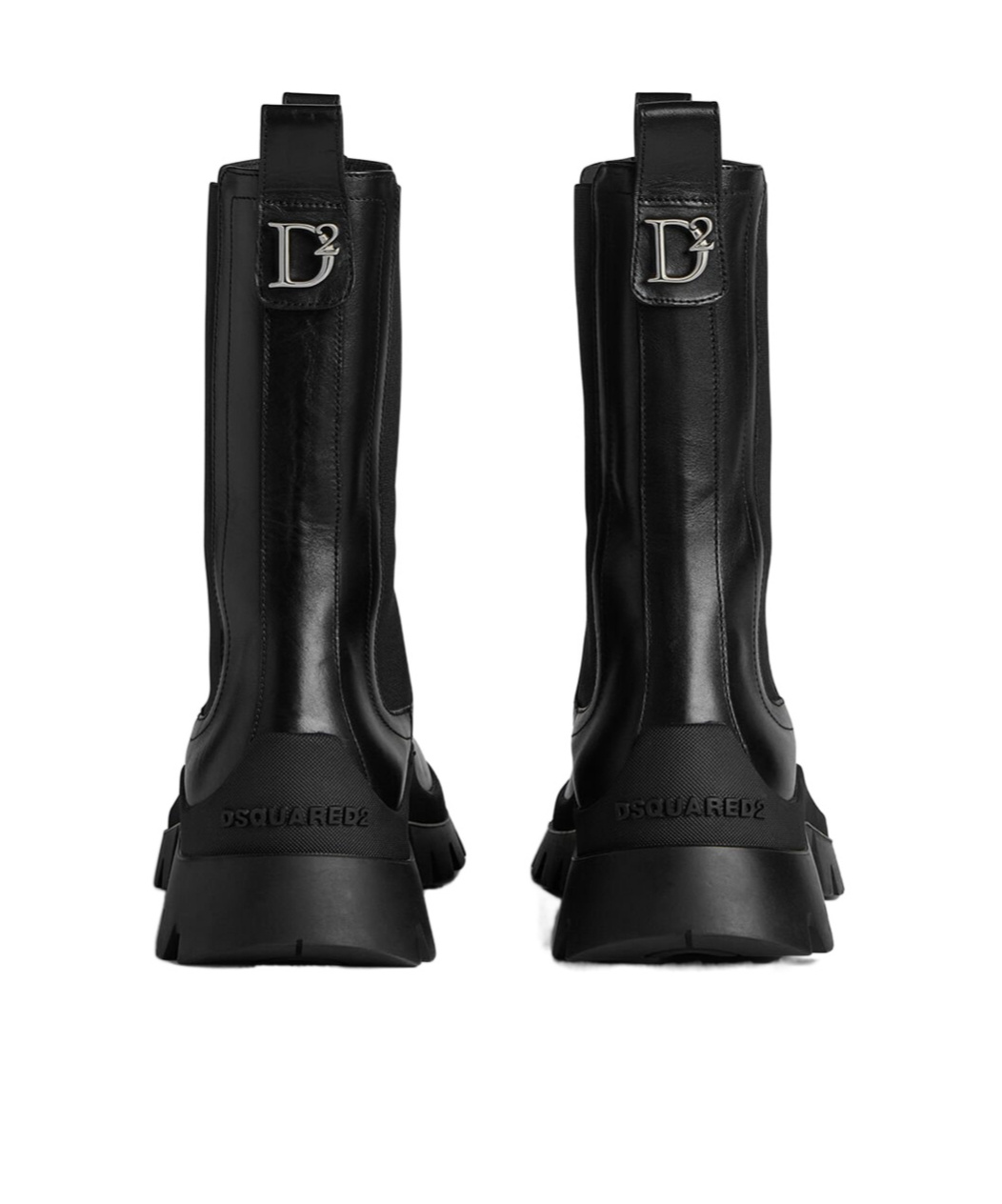 Dsquared2 Leather D2 Statement Chelsea Booties In Black