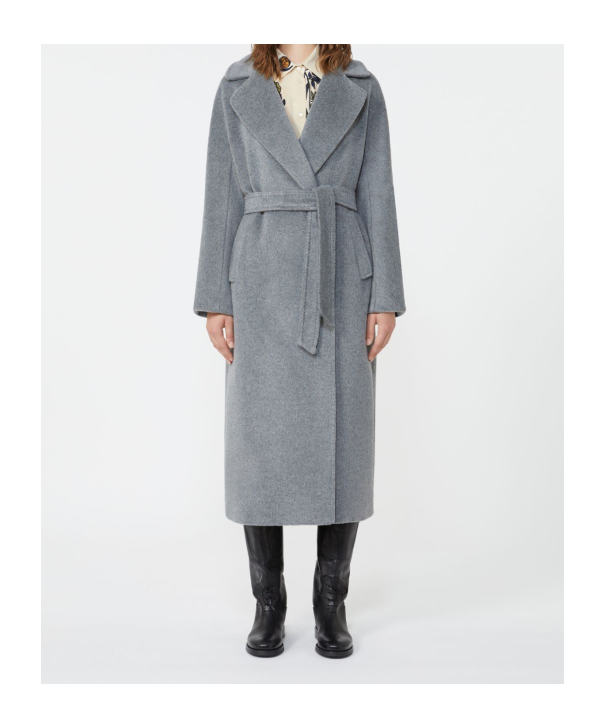 Weekend Max Mara Long-sleeved Coat In Gray