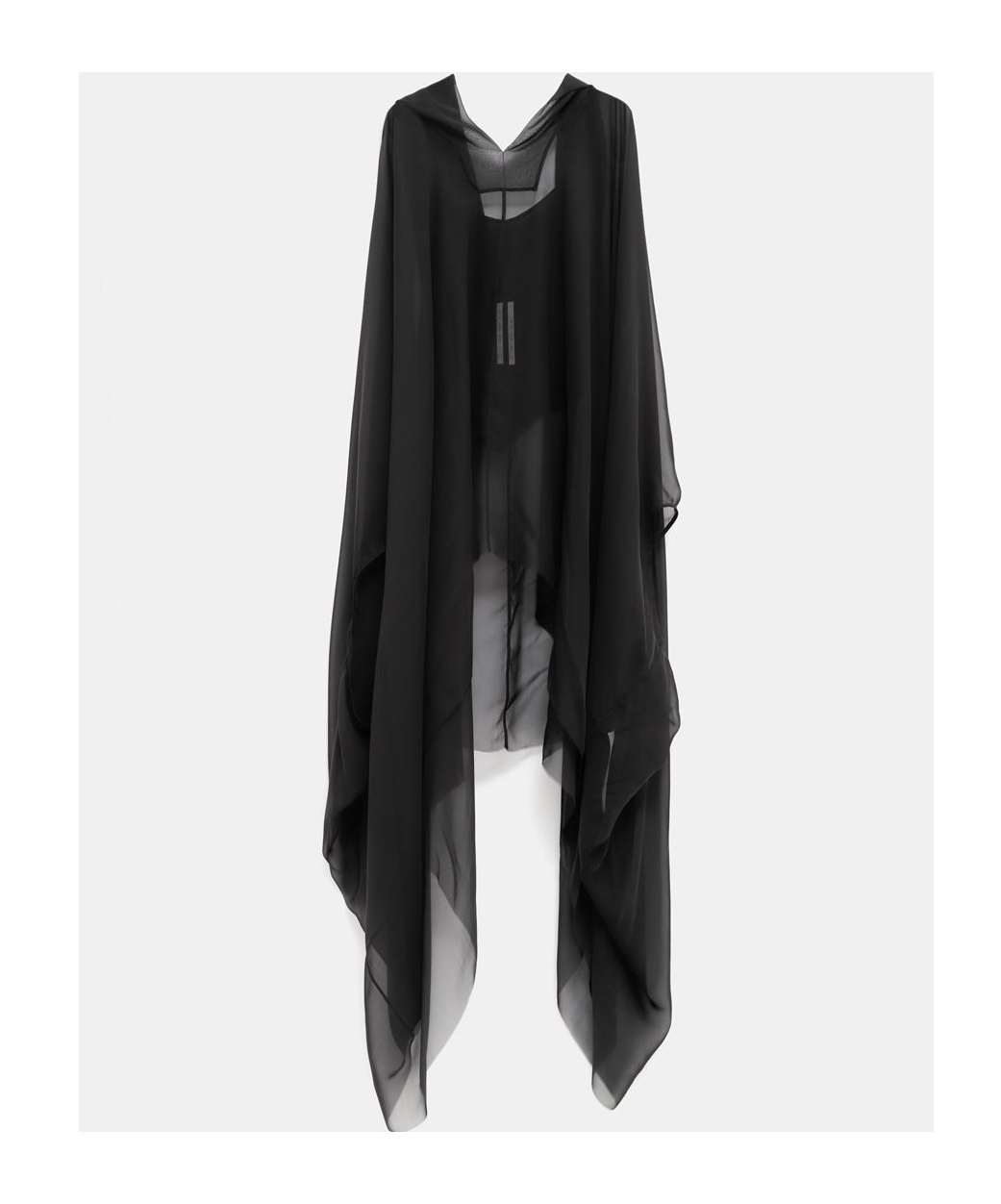Rick Owens Draped Sheer V-neck Coverups In Black