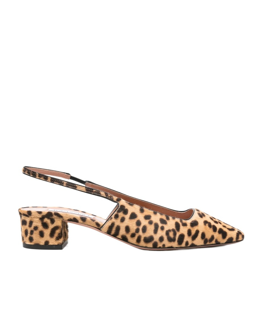 Aquazzura Ginza 35 Leopard-print Calf Hair Slingback Pumps In Multi