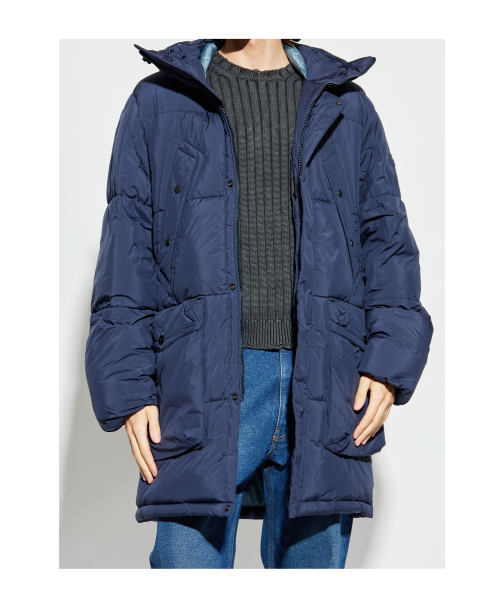 Ps By Paul Smith Ps Paul Smith Logo Patch Hooded Jacket In Blue