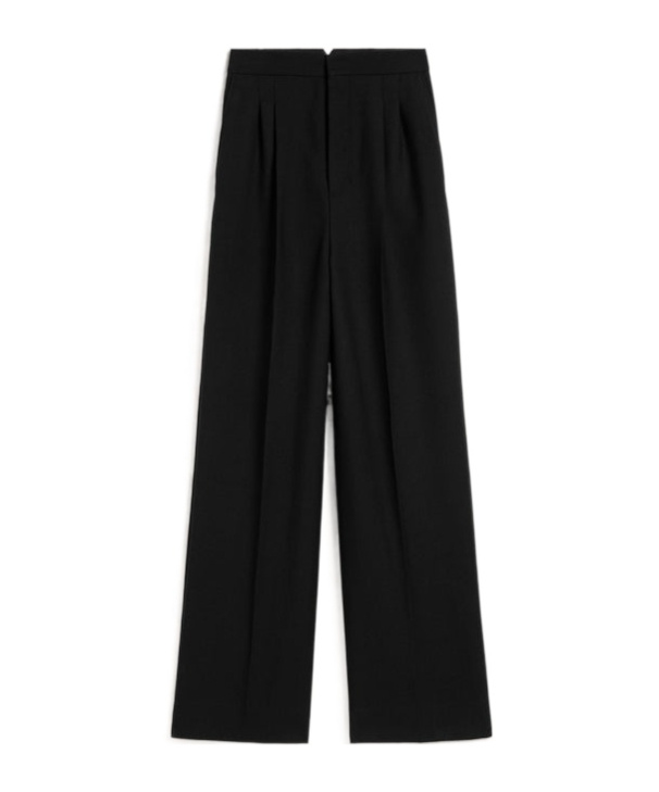 Ami Alexandre Mattiussi Wide Legged Pinstripe Trousers With In Black