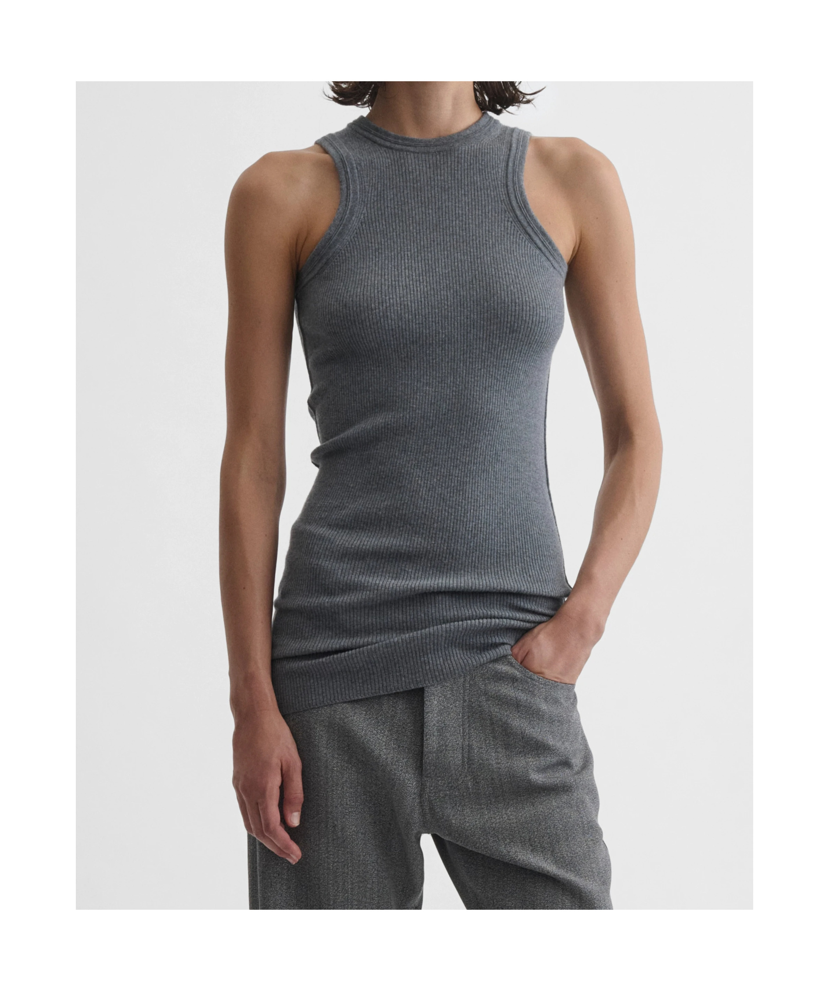 Phoebe Philo Round-neck Vest In Gray