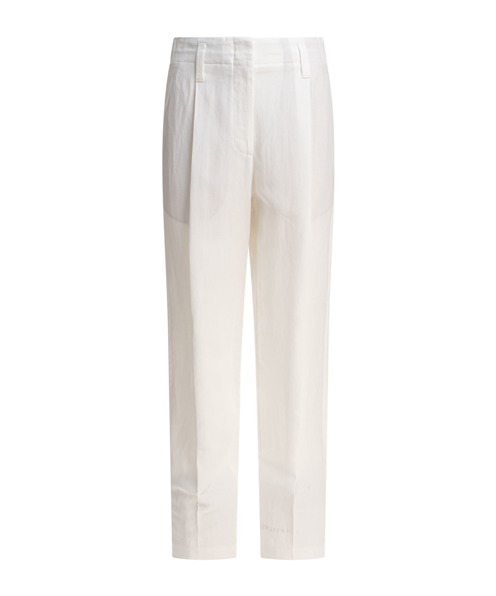 Shop Brunello Cucinelli Linen Trousers In White
