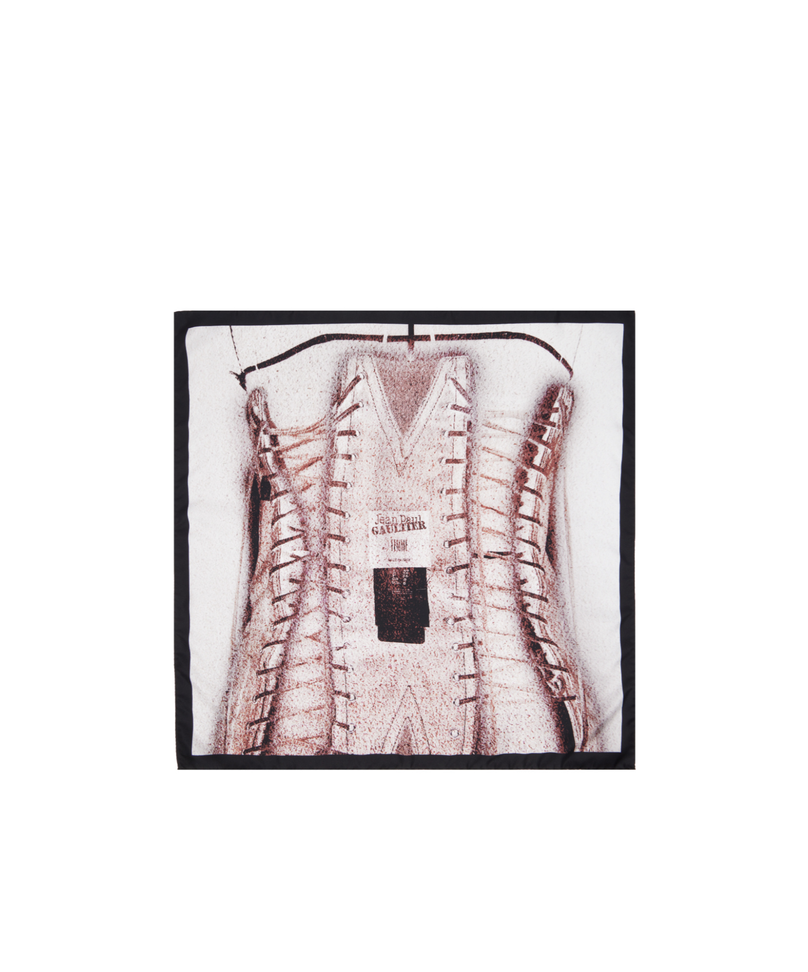 Jean Paul Gaultier Patterned Square Scarf In White
