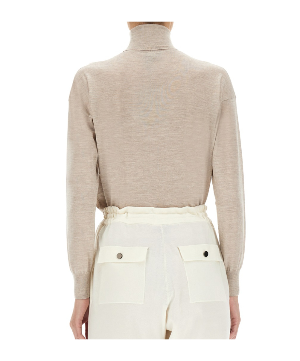 Tom Ford Turtleneck Long-sleeved Knit Jumper In Beige