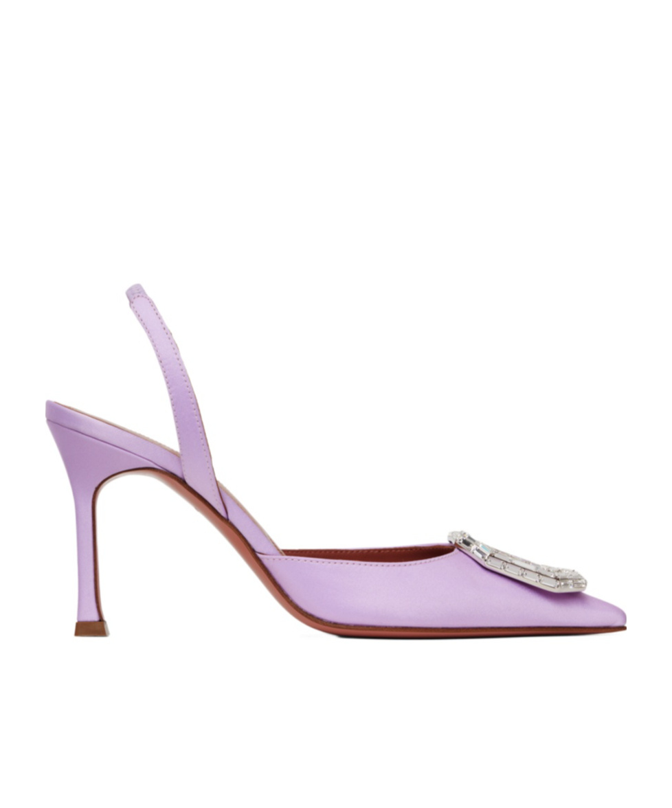 AMINA MUADDI CRYSTAL PATTERN HIGH-HEELED SANDALS 
