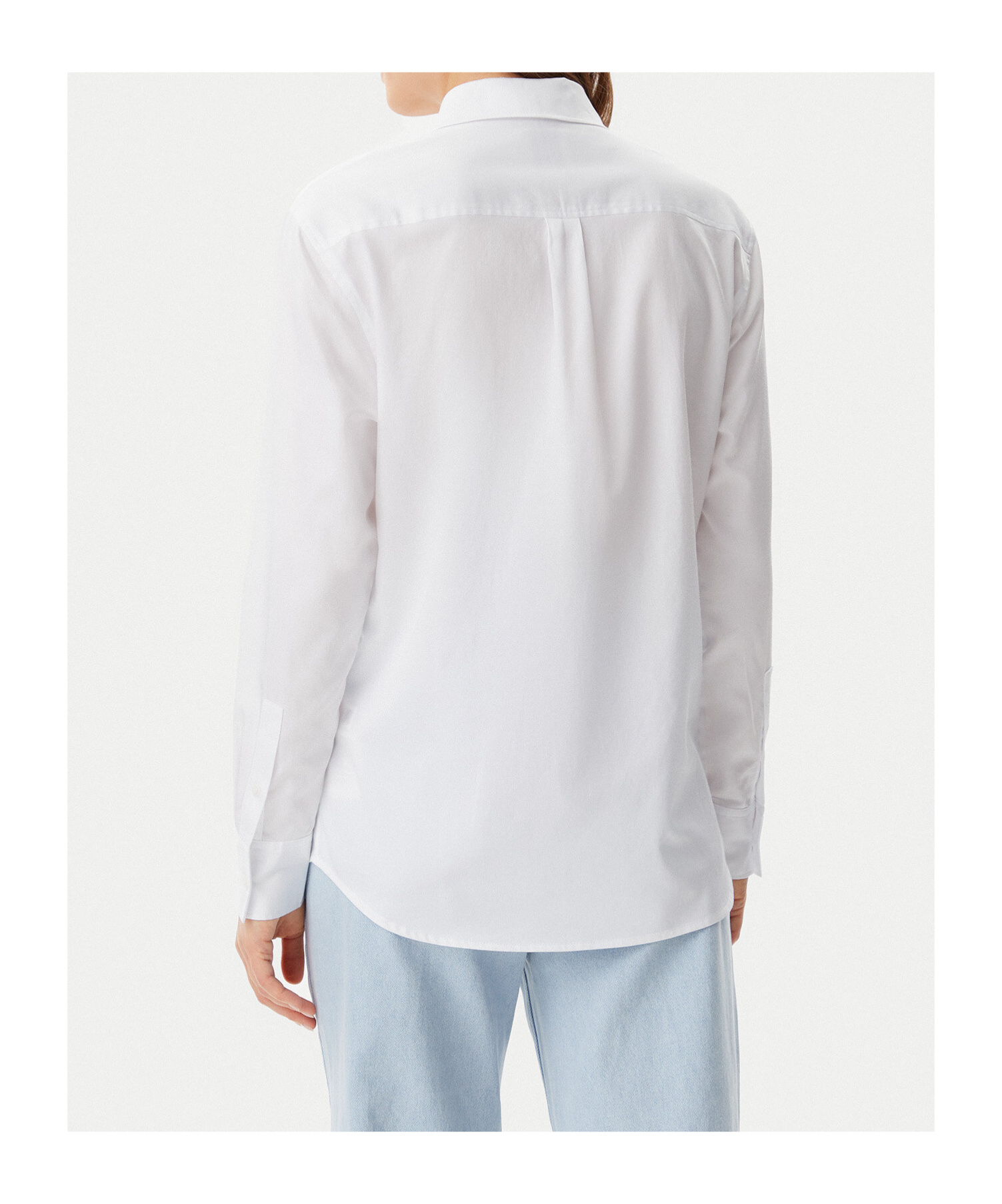 Calvin Klein Soft Cotton Front Slit Shirt In And Whitening