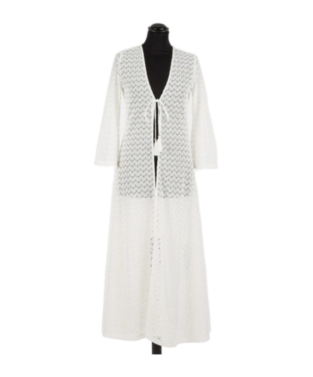 Twinset Open-knit Beach Dress In White