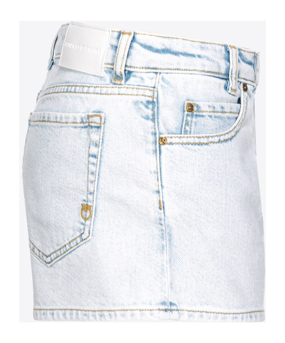 Pinko Light-coloured Denim Shorts In White