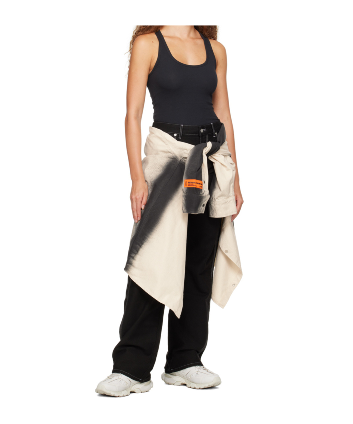 Heron Preston Carpenter Contrast-stitch Trousers In Black