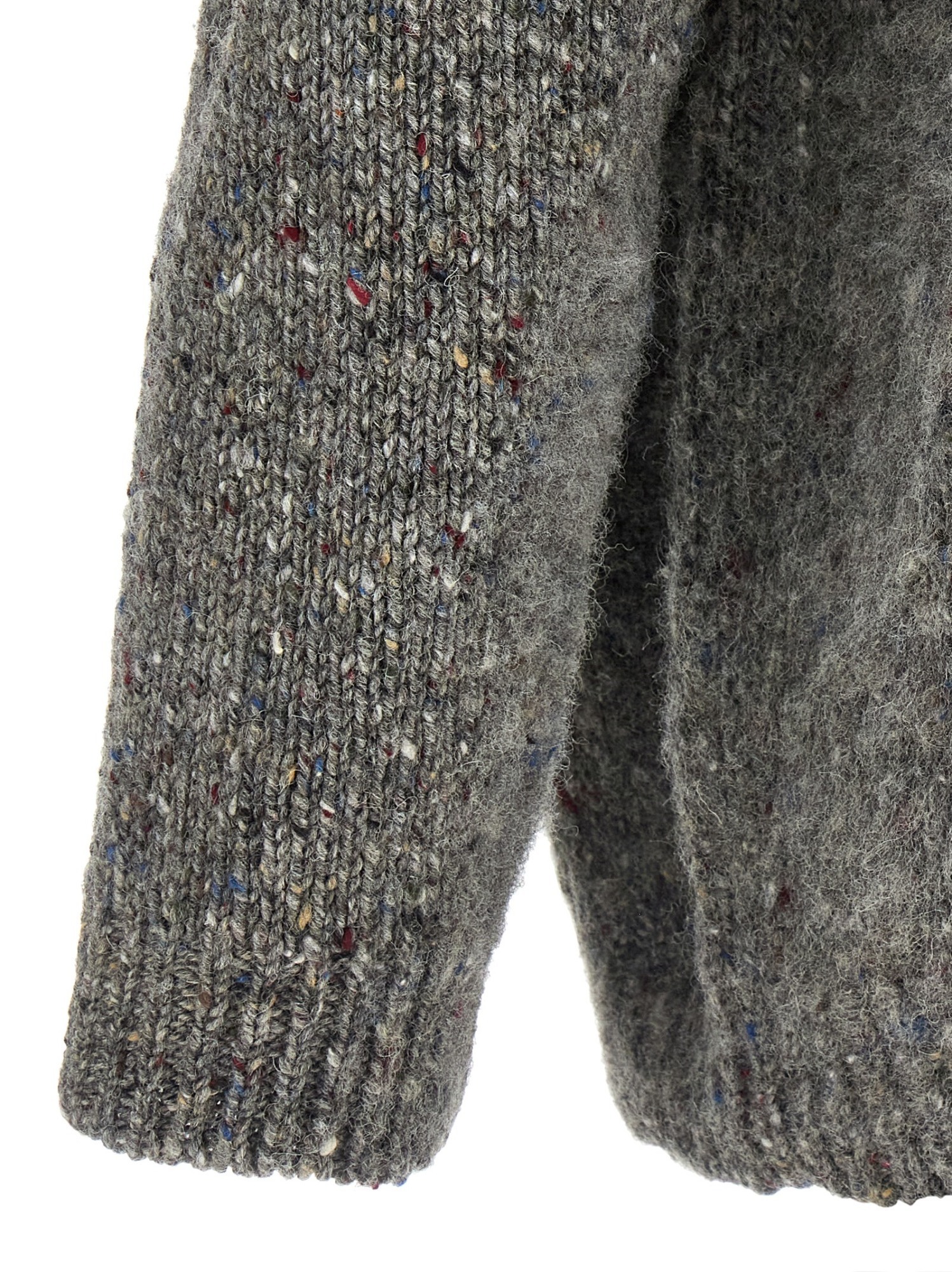 Maison Margiela Speckled Half-zip Sweater In Gray