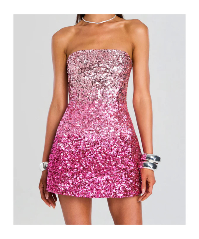 Shop Retroféte Tancy Sequin Dress In Peony