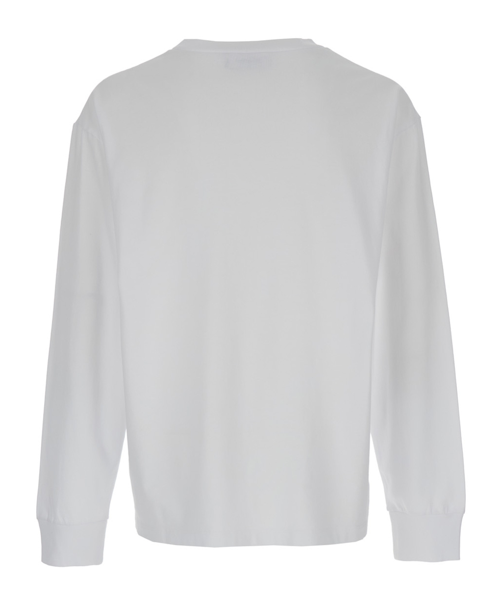 Dsquared2 Long Sleeve T-shirt With Contrasting Icon Print In Cotton Man In White