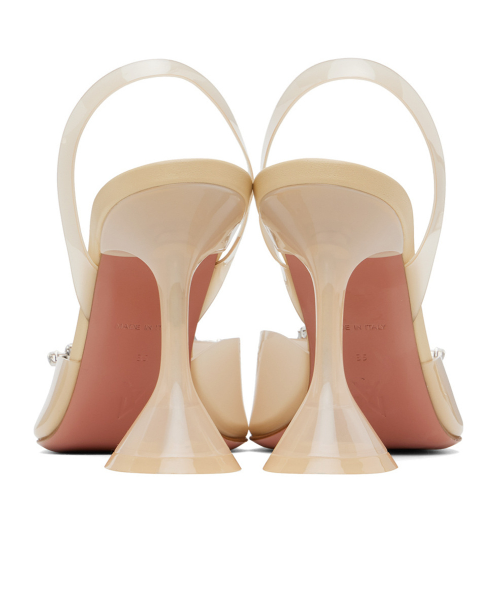 Amina Muaddi Begum Glass Crystal-embellished Pvc Slingback Pumps In Nude