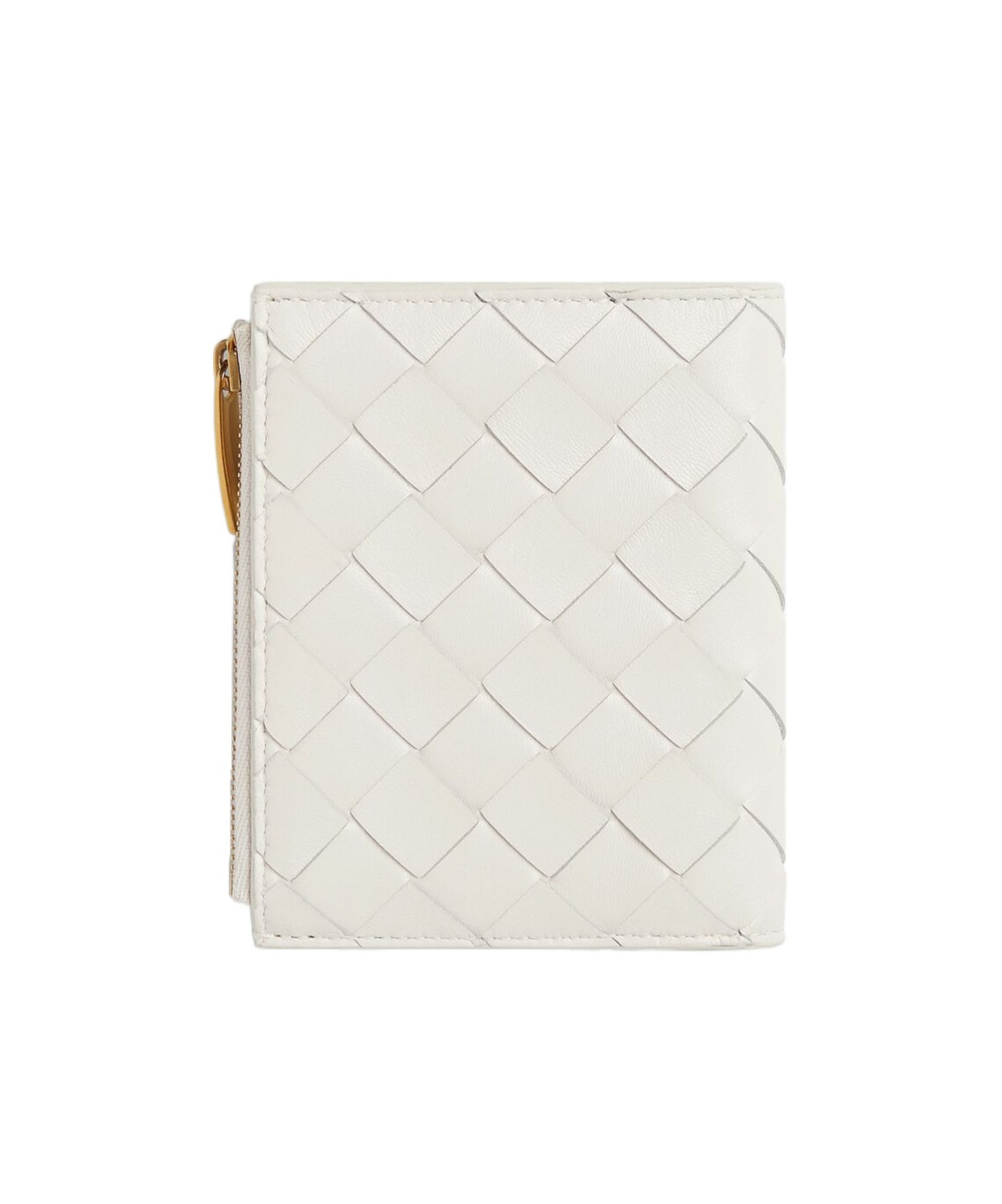 Bottega Veneta Double Fold Zipper Purse In White