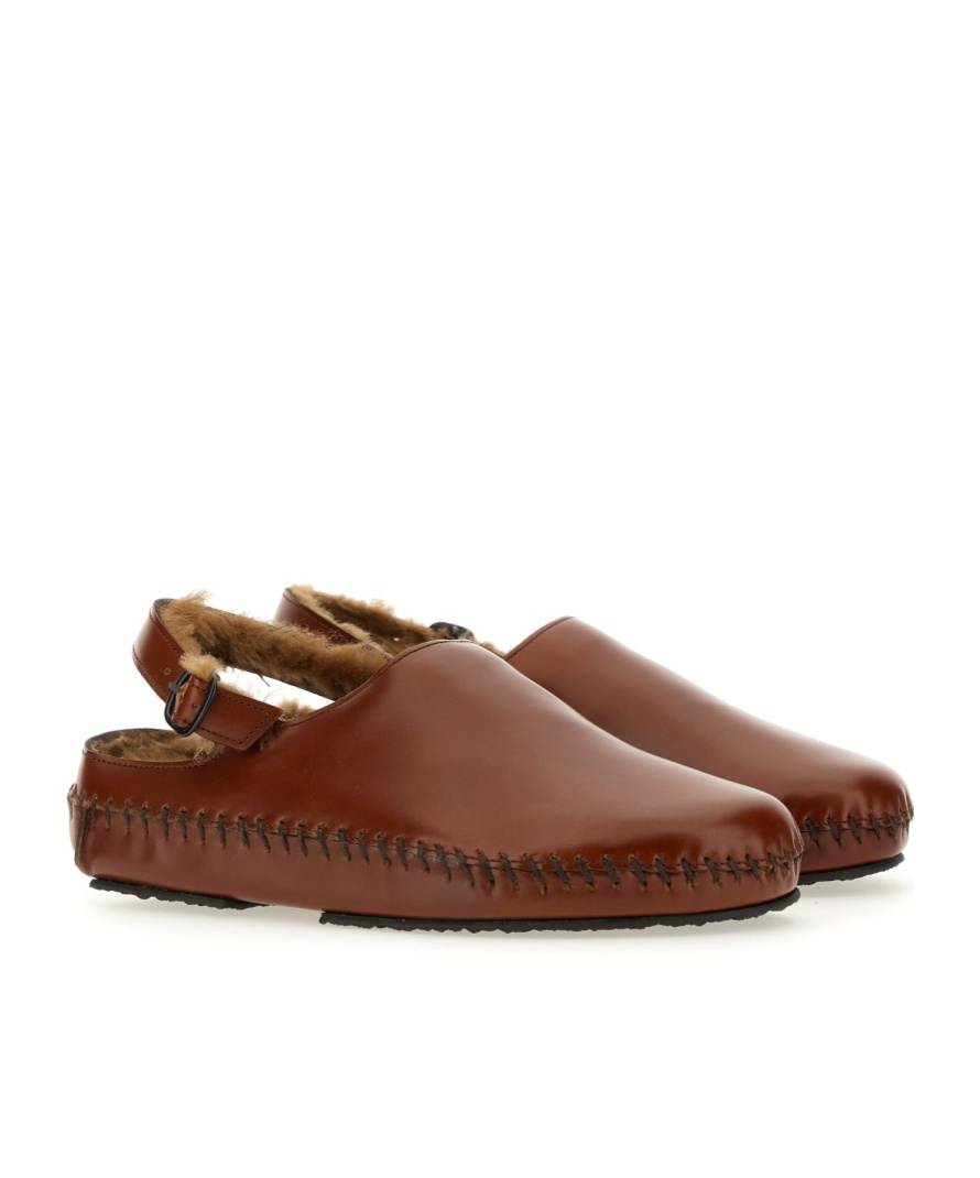 Hereu Slingback Cargol Shearling In Brown